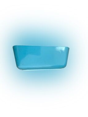 Vintage PYREX Turquoise Fridgie Dish w/ Lid MCM Refrigerator Glass Chip